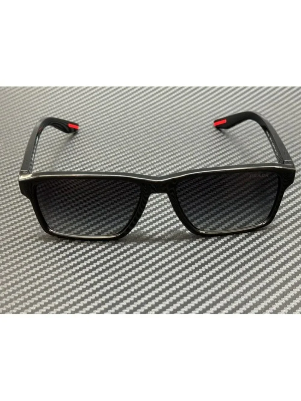 New Prada Linea Rossa Men Shiny Black Sunglasses 58-17-145